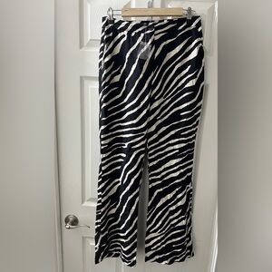 NWOT Sincerely Jules zebra Print Wide Leg Pants Size Large